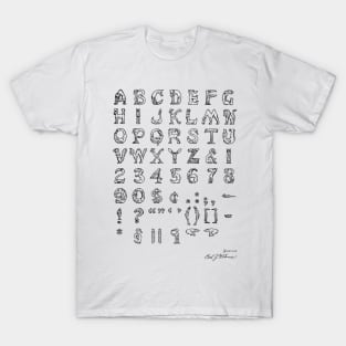 Font of Type Vintage Patent Hand Drawing T-Shirt